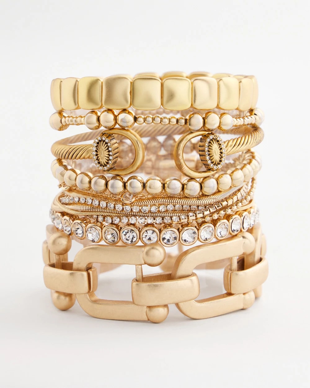 Chico's Deals | Golden Matte Square Stretch Bracelet