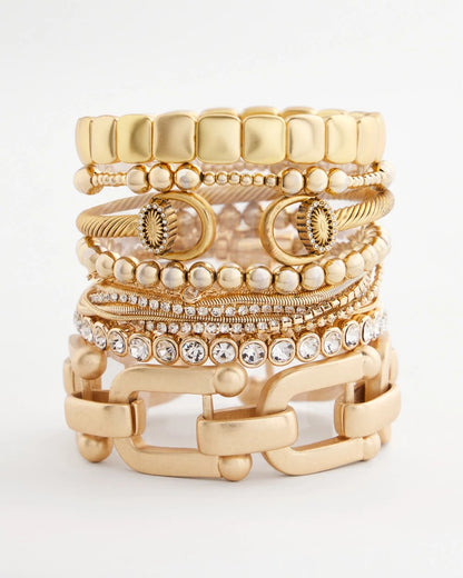 Chico's Deals | Golden Matte Square Stretch Bracelet