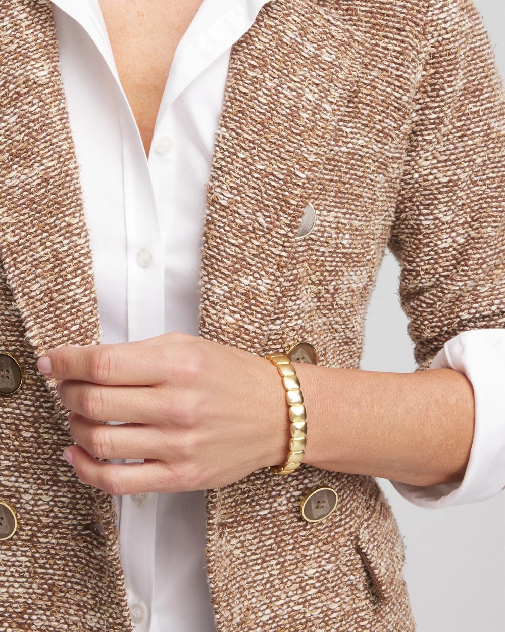 Chico's Deals | Golden Matte Square Stretch Bracelet