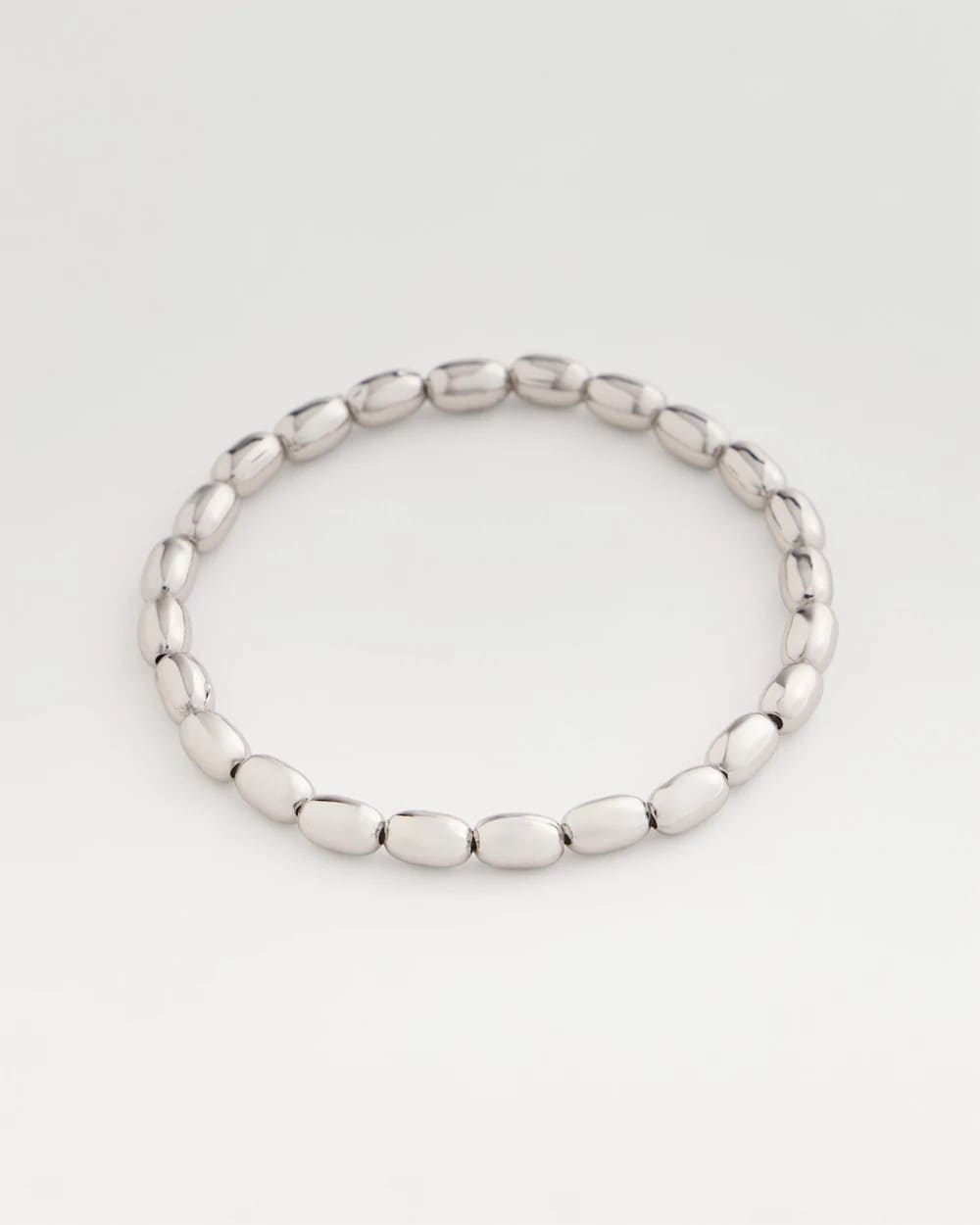 Chico's Latest | Silvertone Oval Beaded Stretch Bracelet