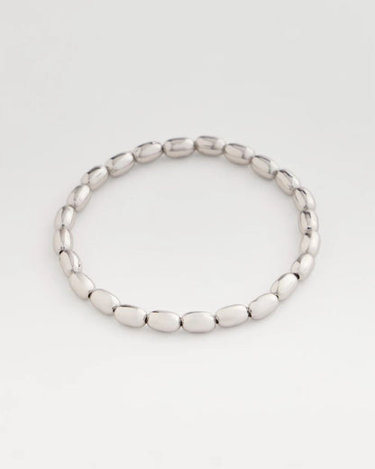 Chico's Latest | Silvertone Oval Beaded Stretch Bracelet