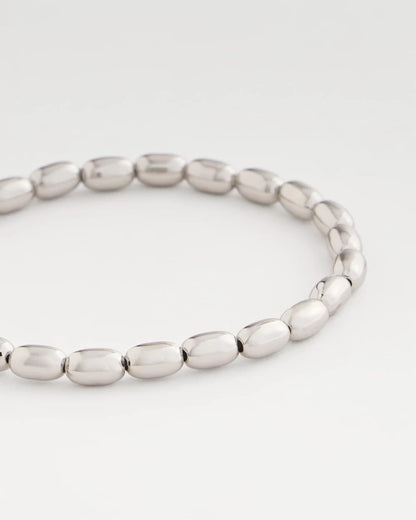 Chico's Latest | Silvertone Oval Beaded Stretch Bracelet