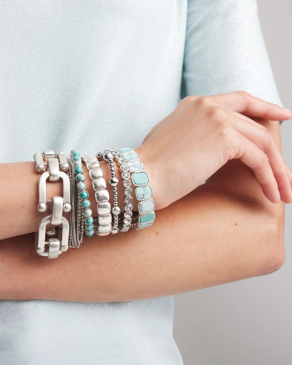 Chico's Discount | Silvertone Link Chain Bracelet