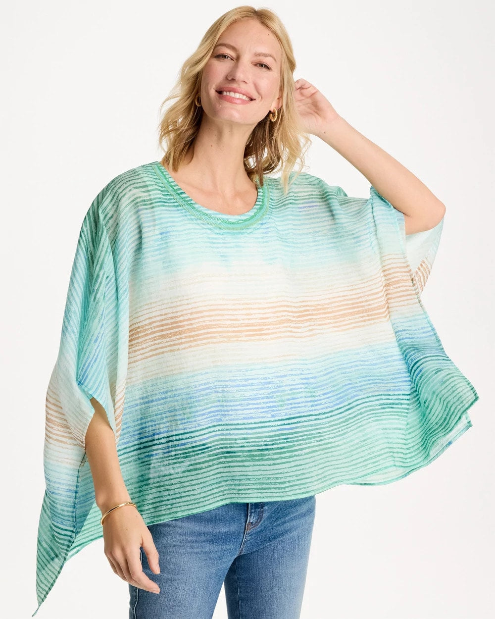 Chico's Essential | Ombre Coastal Printed Poncho
