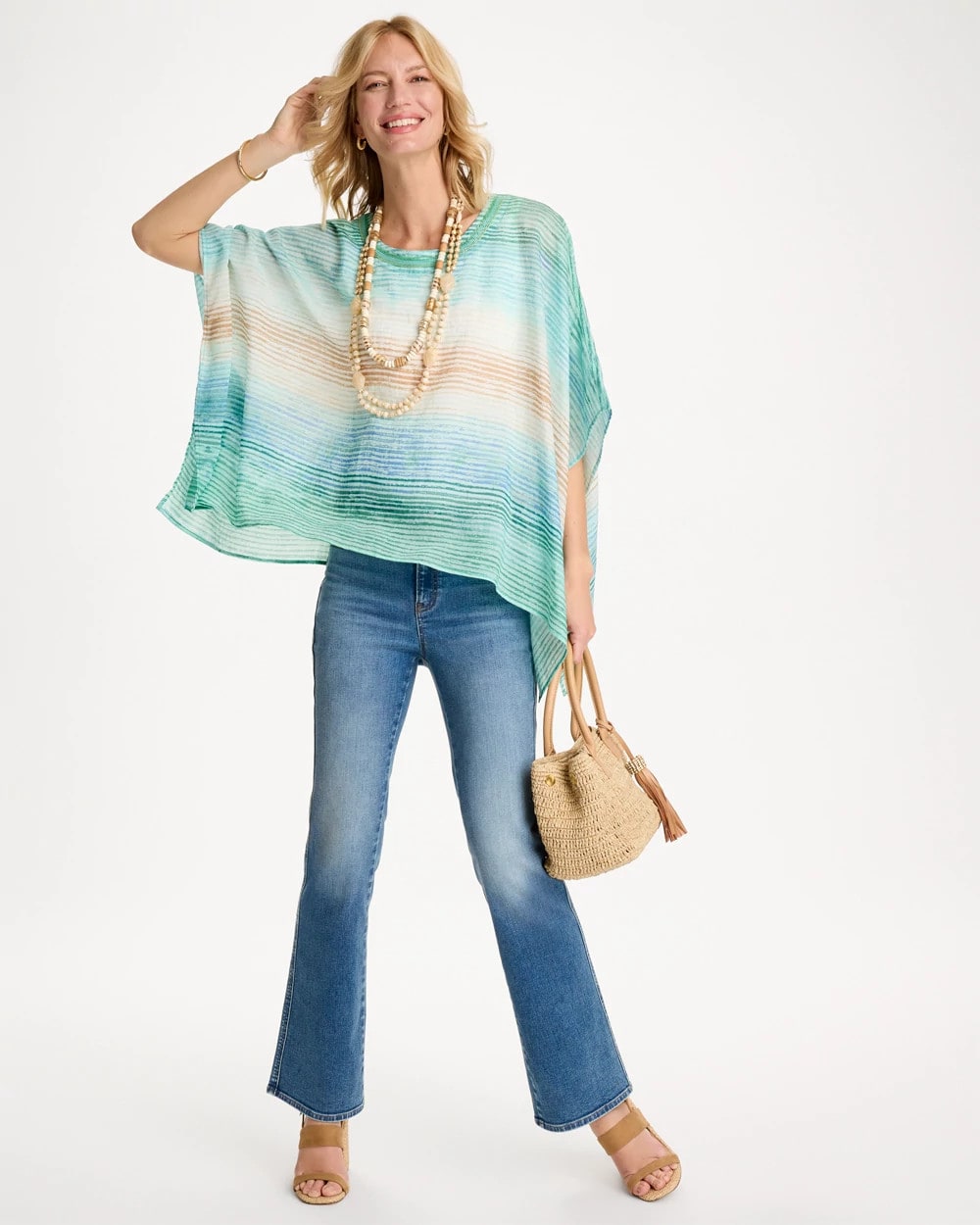 Chico's Essential | Ombre Coastal Printed Poncho