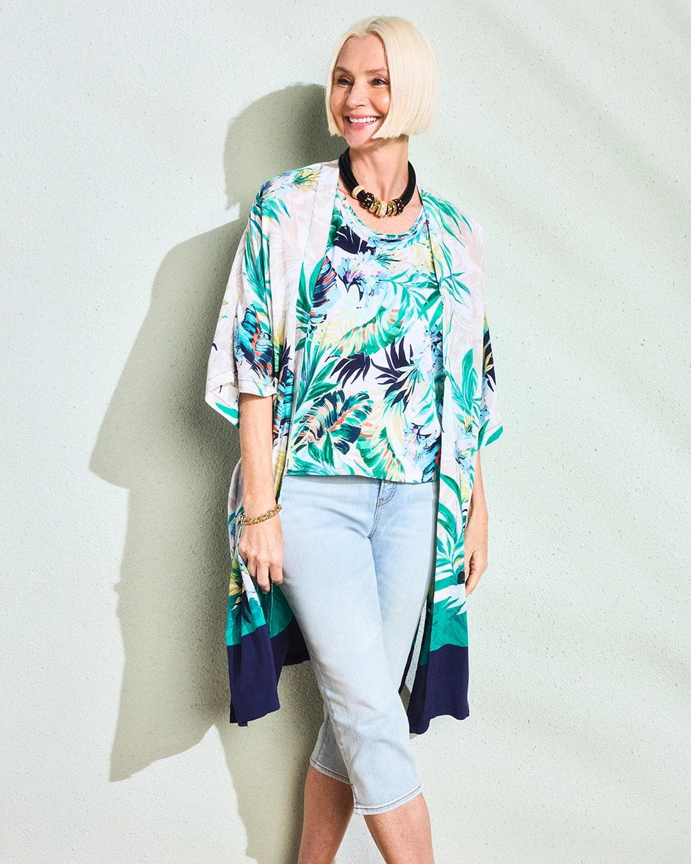 Chico's Recommended | Printed Smocked Long Kimono