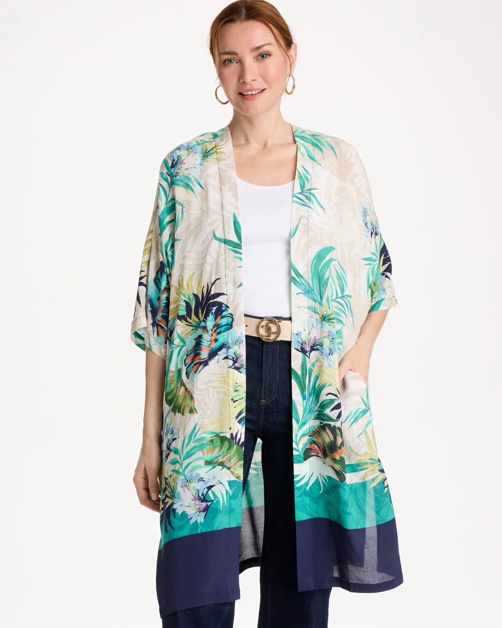Chico's Recommended | Printed Smocked Long Kimono