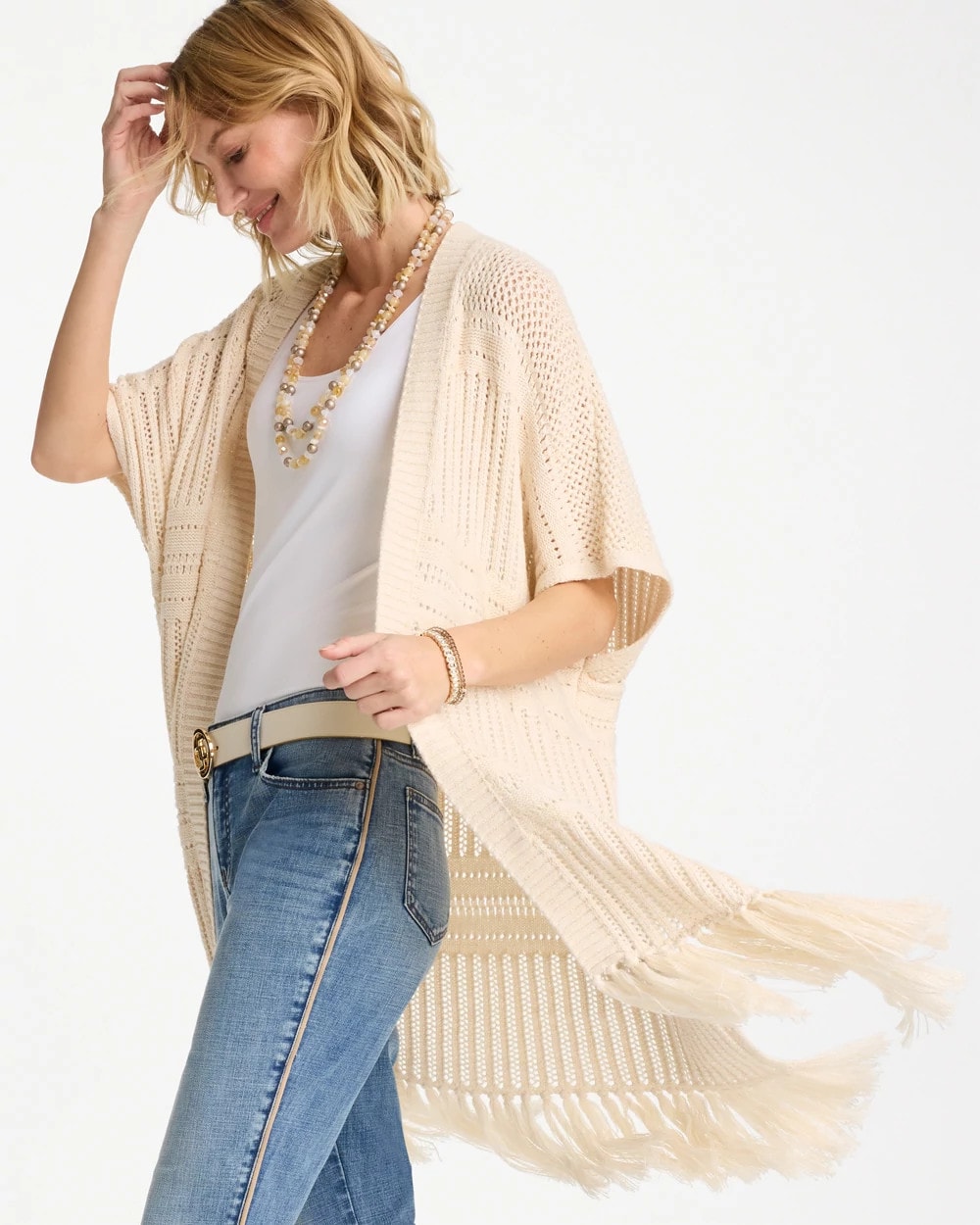 Chico's Quality | Long Knit Fringe Ruana