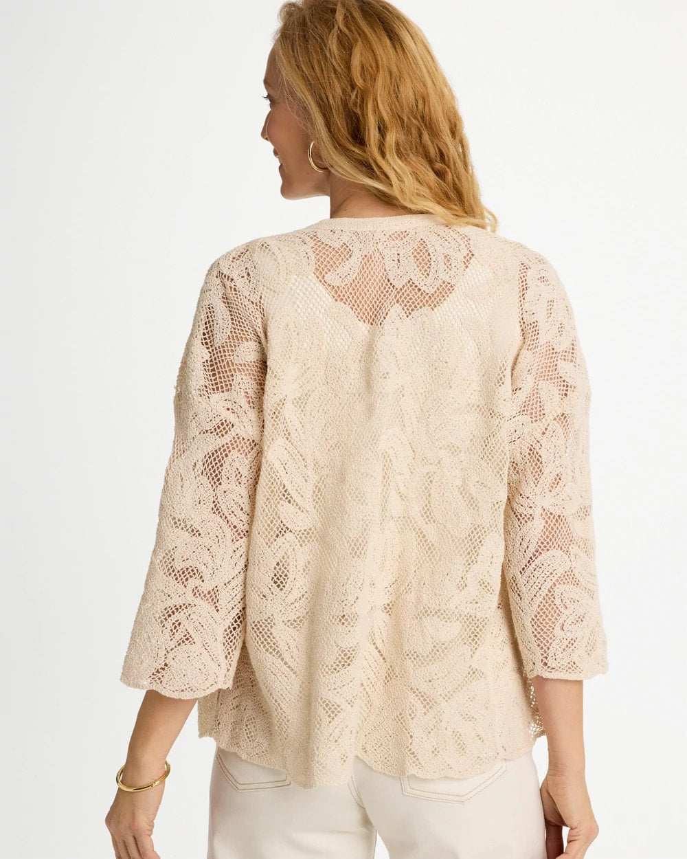 Chico's Hot Sale | Short Crochet Lace Kimono
