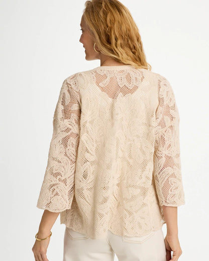 Chico's Hot Sale | Short Crochet Lace Kimono