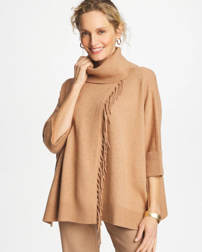 Chico's Latest | Cowlneck Knit Fringe Poncho