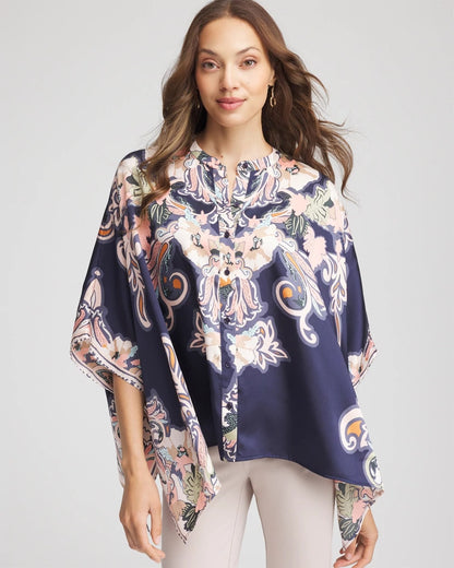 Chico's Best Seller | Collarless Floral-Paisley Poncho