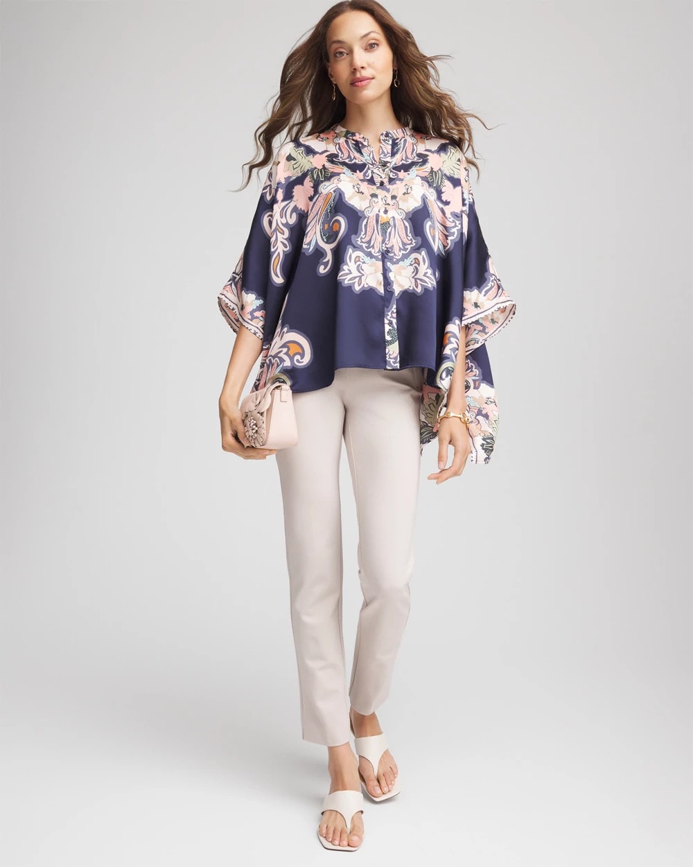 Chico's Best Seller | Collarless Floral-Paisley Poncho