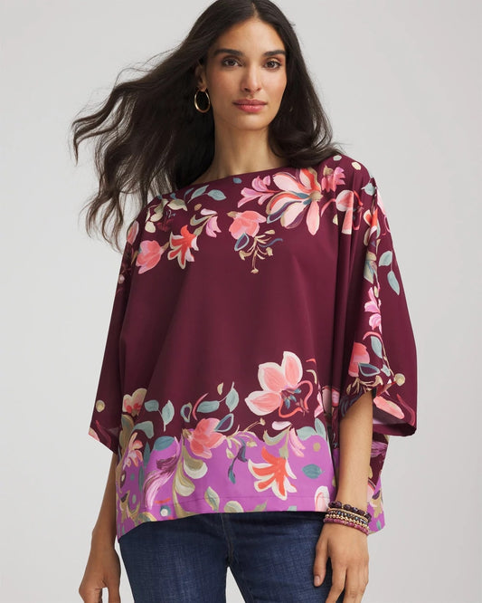 Chico's Hot Sale | Printed Boatneck Pullover Poncho