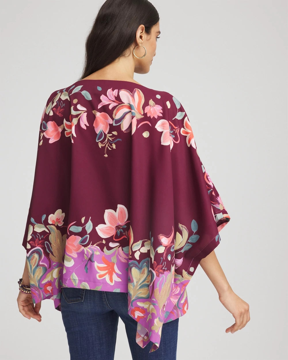 Chico's Hot Sale | Printed Boatneck Pullover Poncho