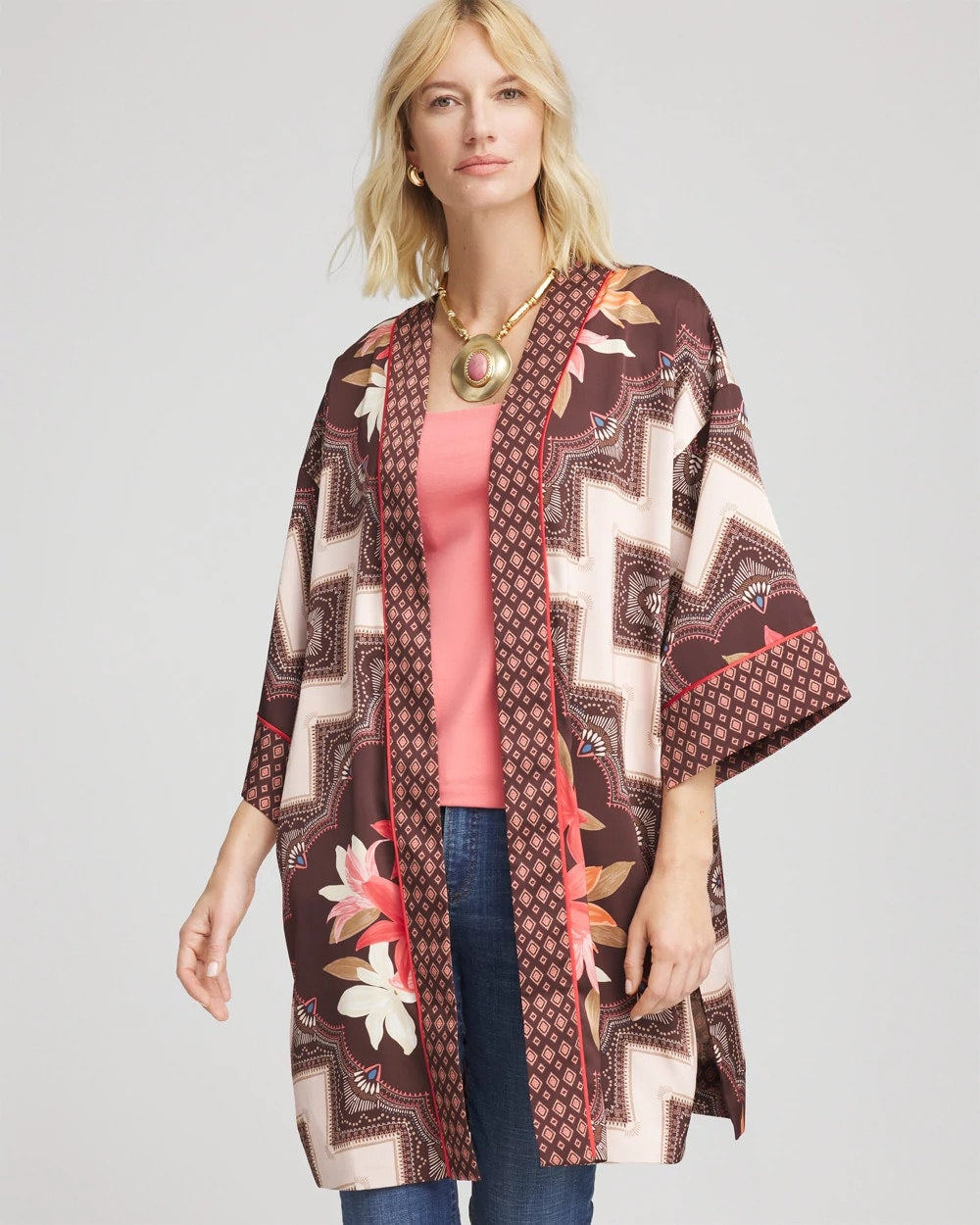 Chico's Customer Favorite | Long Mixed-Print Kimono