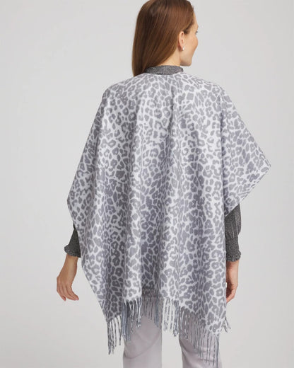 Chico's Essential | Reversible Animal Print Fringe Ruana