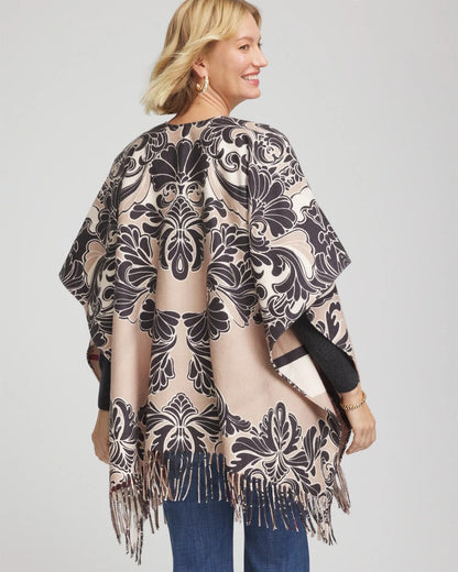 Chico's Special Offer | Reversible Printed Fringe Ruana
