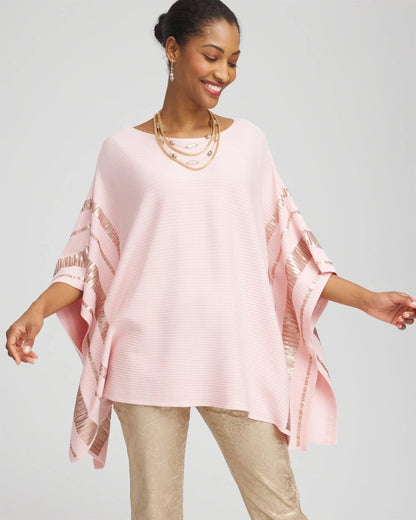 Chico's Recommended | Sequin Striped Sweater Poncho