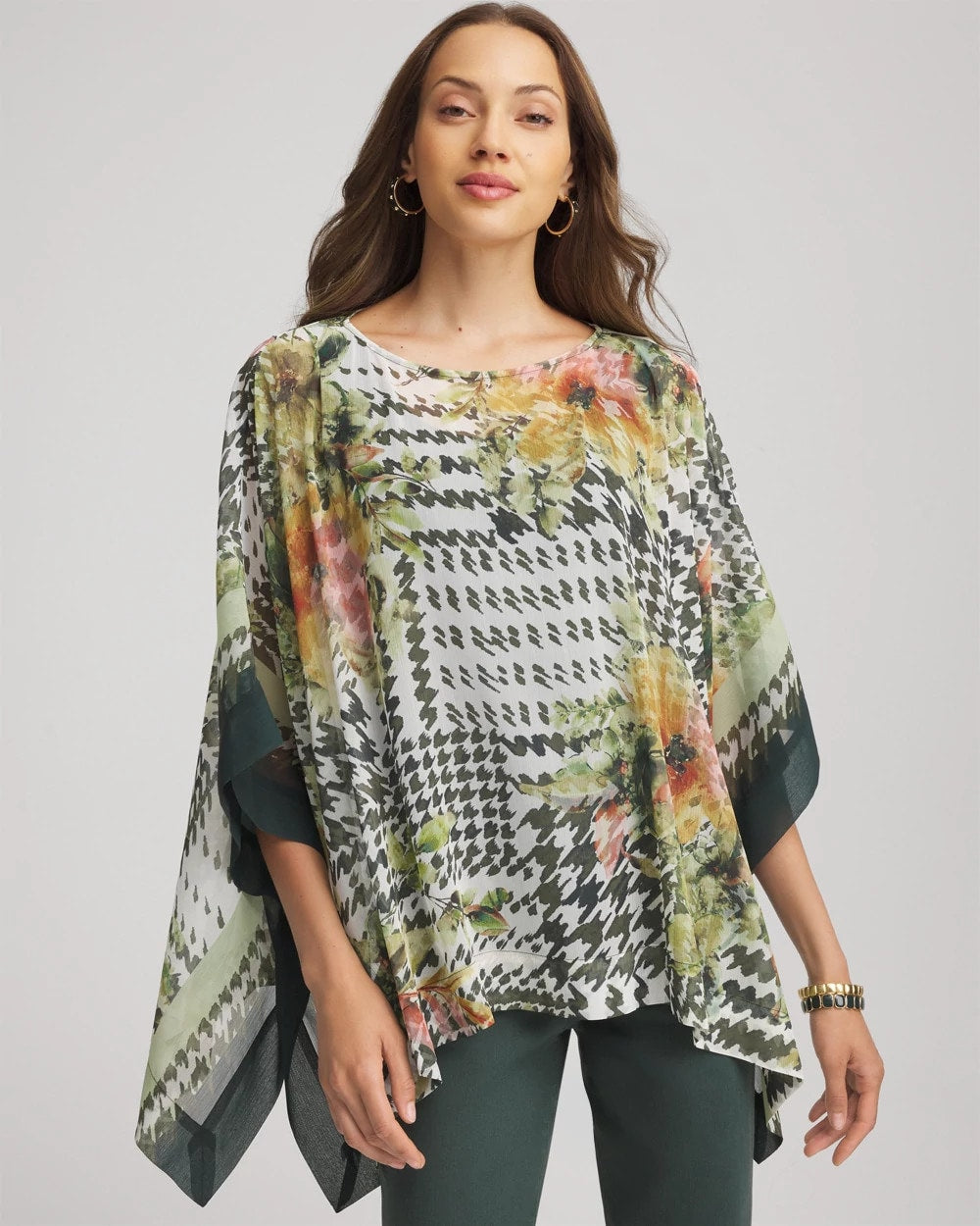 Chico's Smart Buy | Printed Crinkle-Chiffon Pullover Poncho