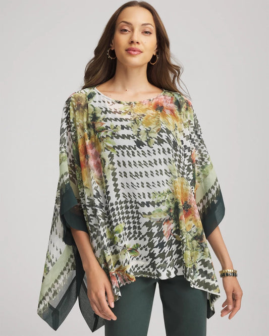 Chico's Smart Buy | Printed Crinkle-Chiffon Pullover Poncho