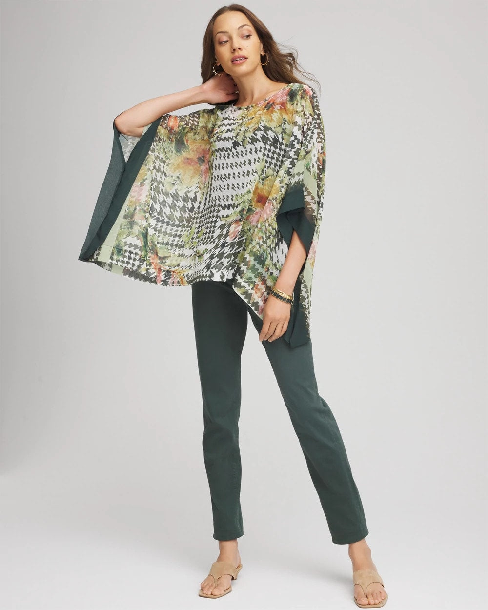 Chico's Smart Buy | Printed Crinkle-Chiffon Pullover Poncho
