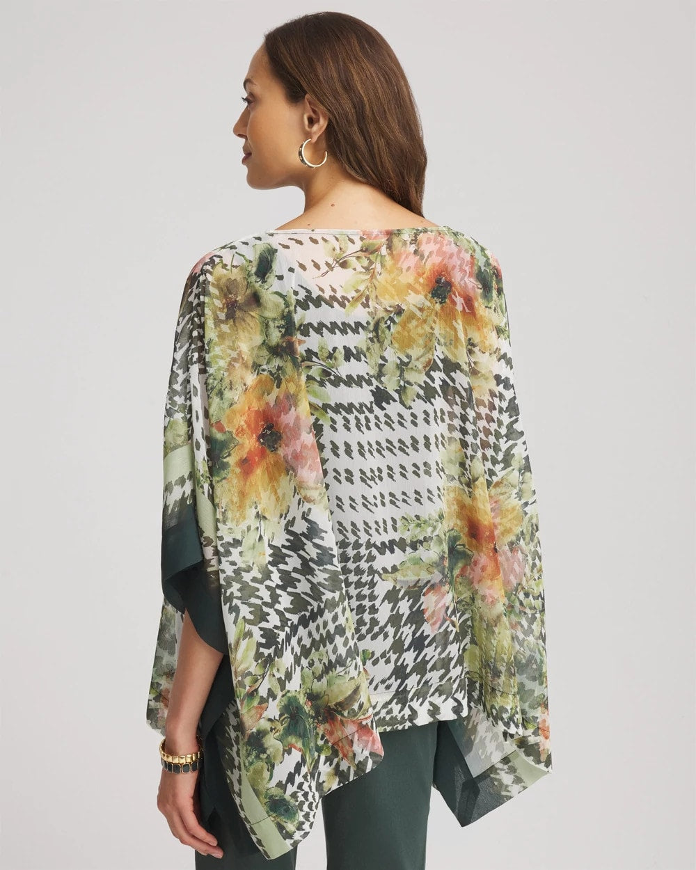 Chico's Smart Buy | Printed Crinkle-Chiffon Pullover Poncho