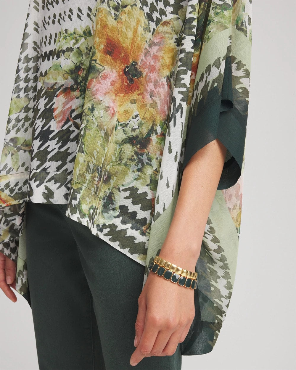 Chico's Smart Buy | Printed Crinkle-Chiffon Pullover Poncho
