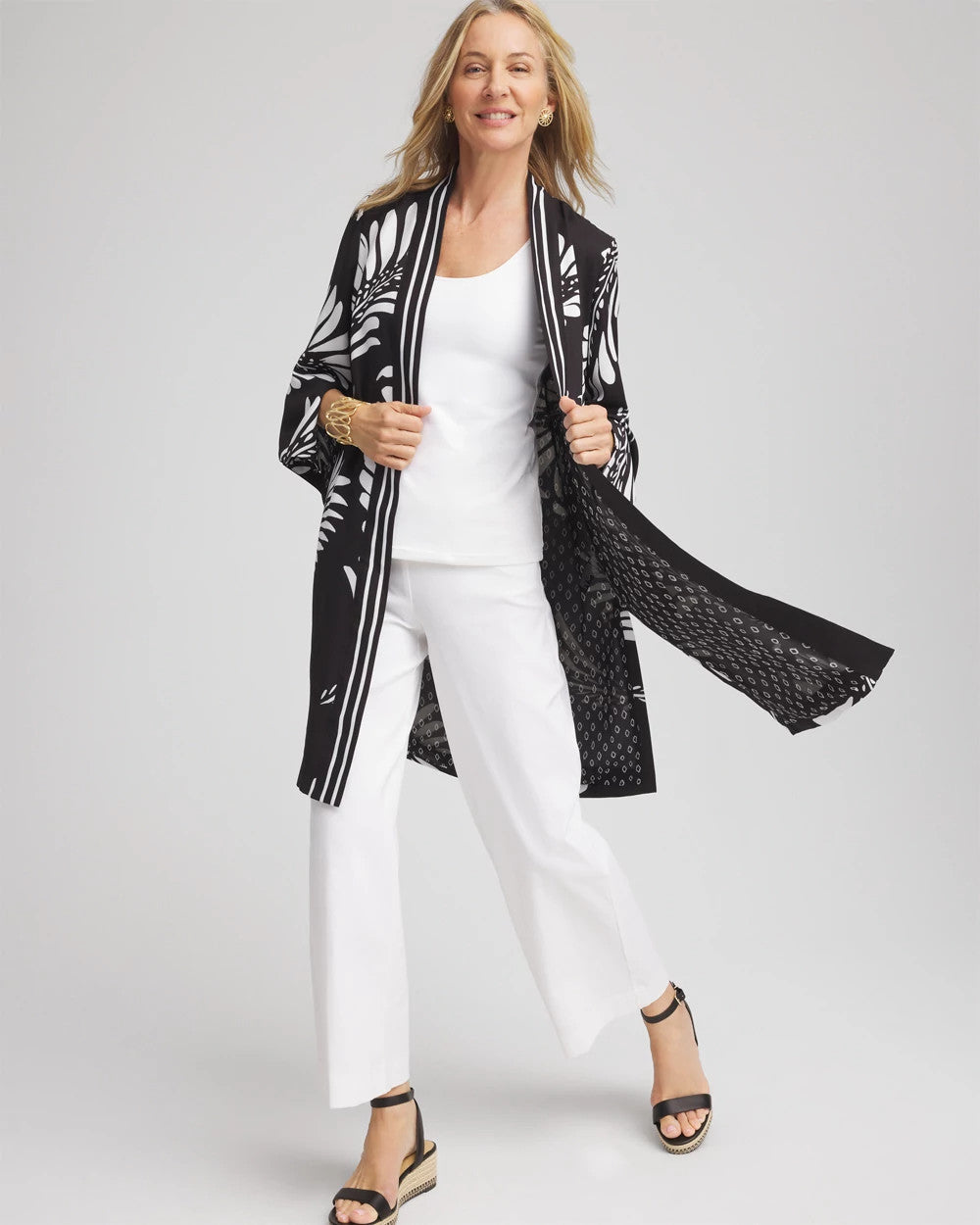 Chico's Premium | Tie-Front Long Kimono