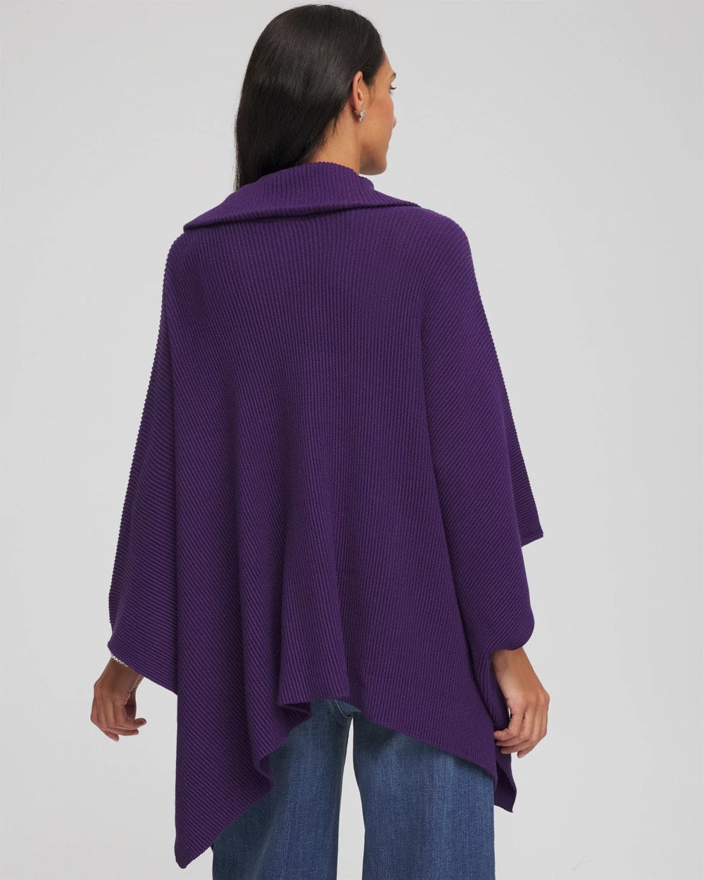 Chico's Latest | Rhinestone Zip-Collar Sweater Poncho
