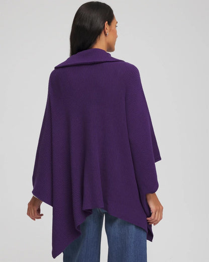 Chico's Latest | Rhinestone Zip-Collar Sweater Poncho