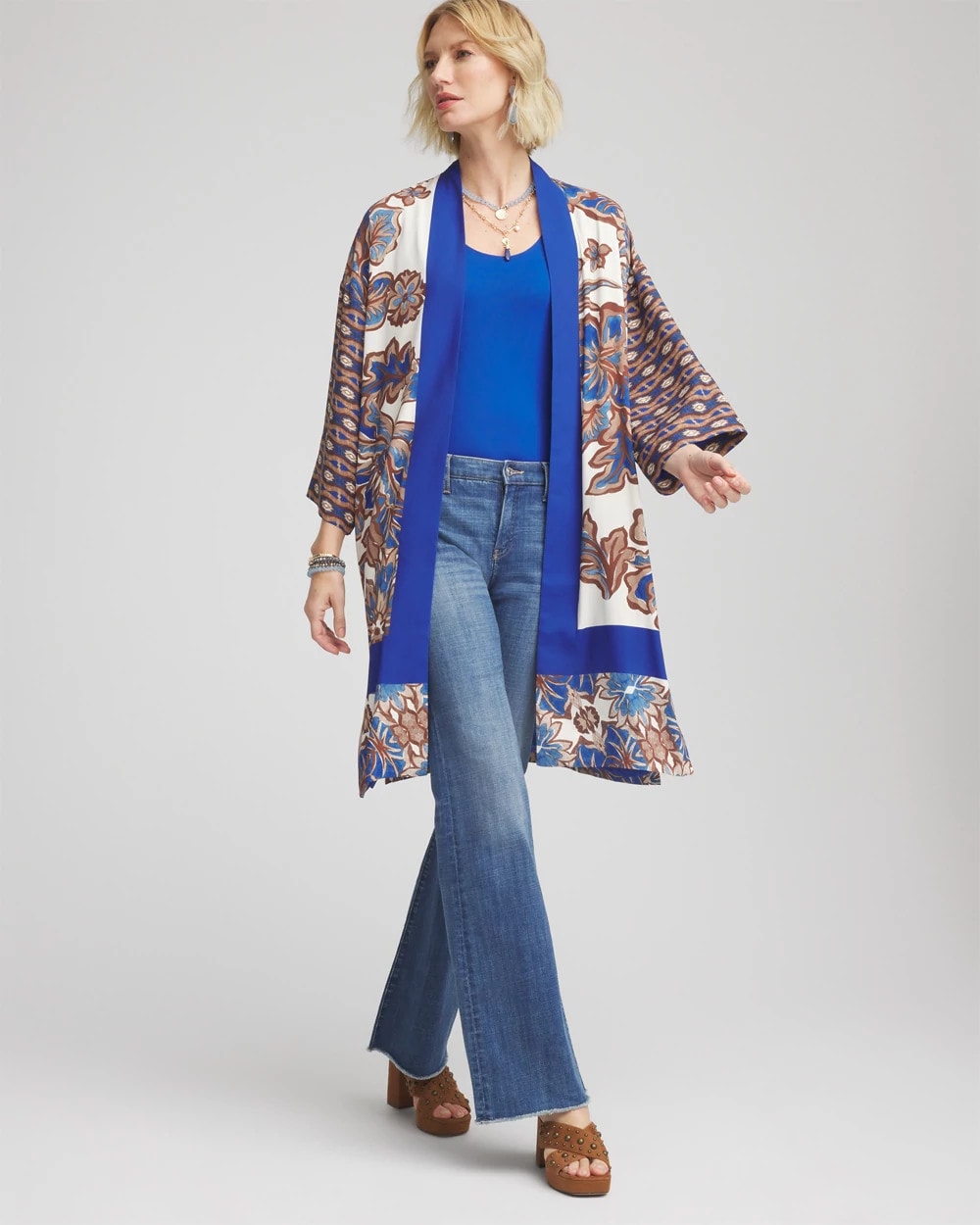 Chico's Recommended | Crepe Long Printed Kimono