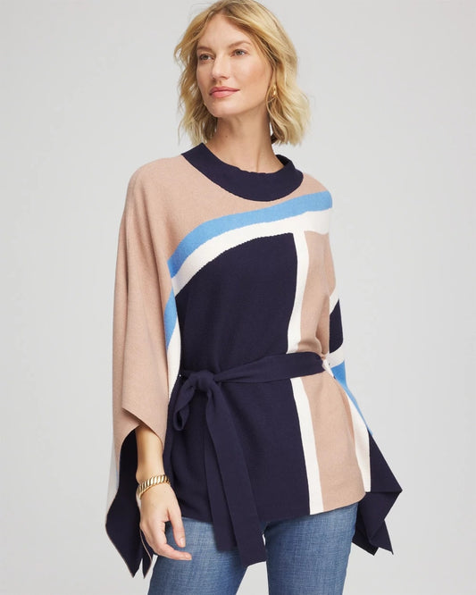 Chico's Sale | Belted Colorblock Poncho
