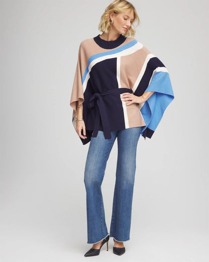 Chico's Sale | Belted Colorblock Poncho