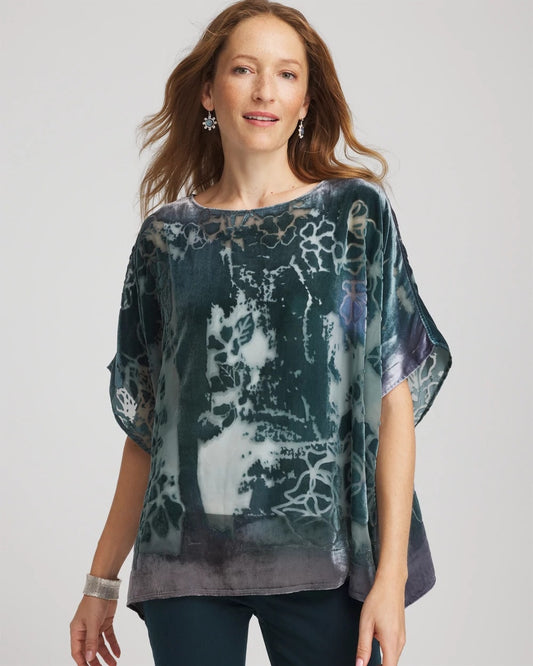 Chico's Essential | Velvet Burnout Passion Poncho