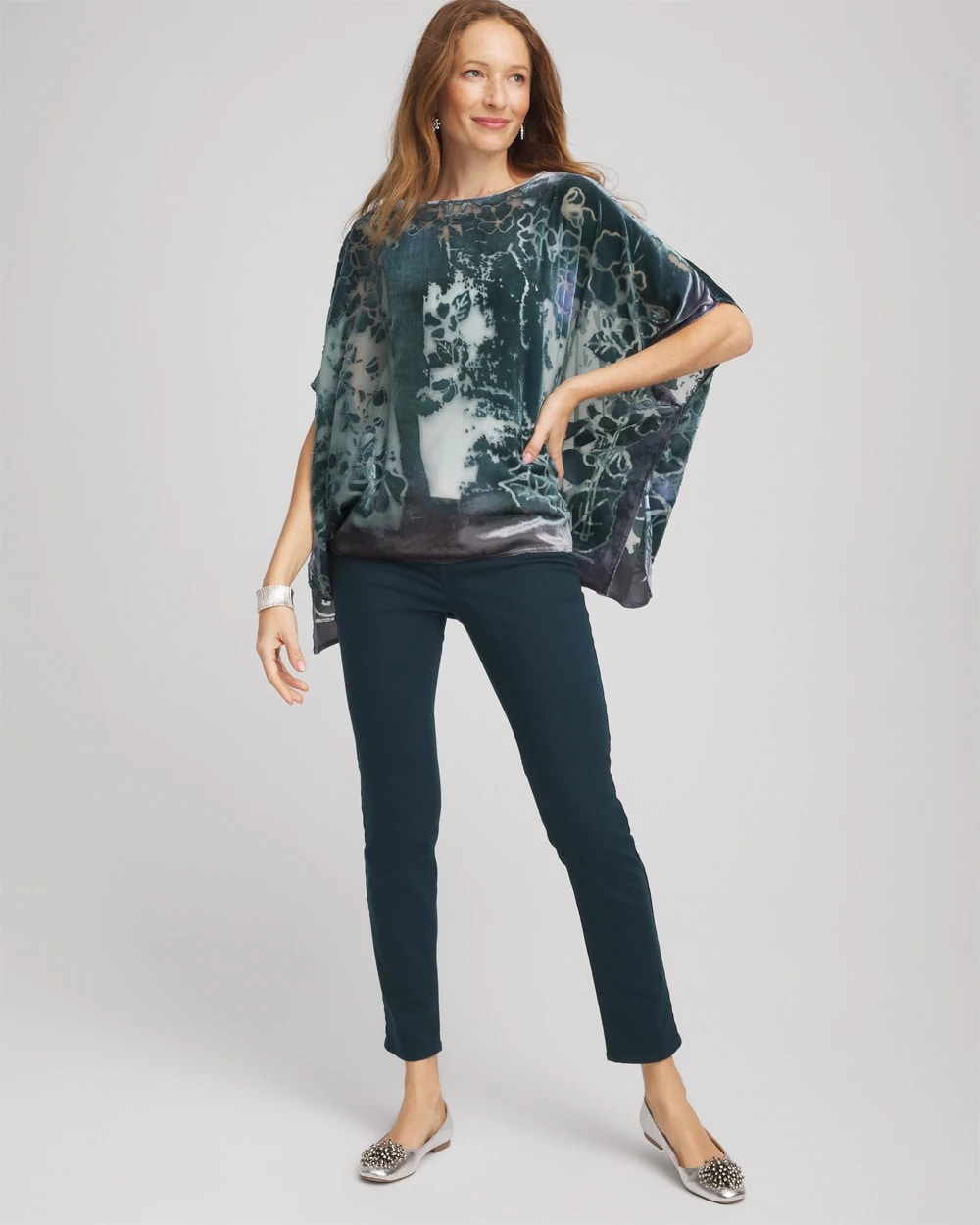Chico's Essential | Velvet Burnout Passion Poncho