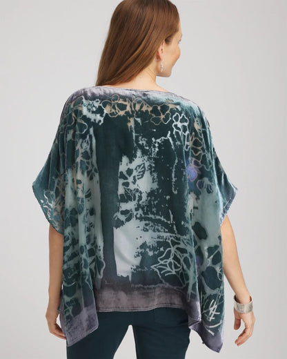 Chico's Essential | Velvet Burnout Passion Poncho