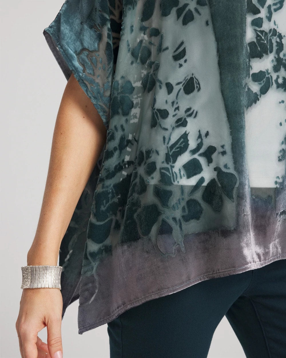 Chico's Essential | Velvet Burnout Passion Poncho