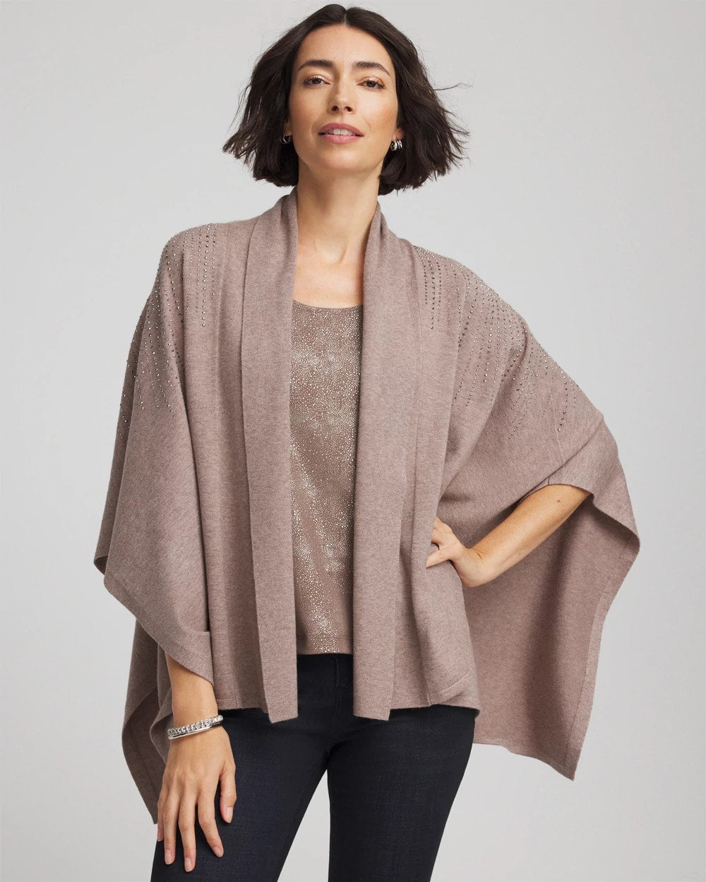 Chico's Great Value | Embellished Shawl Collar Ruana
