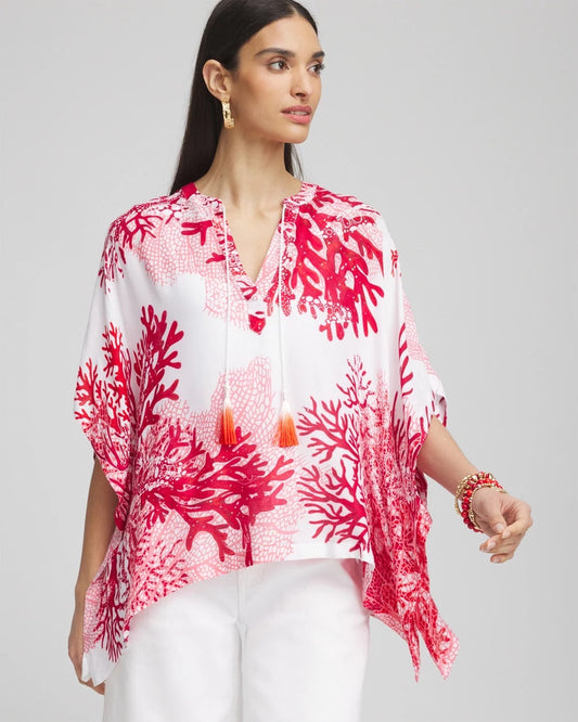 Chico's Sale | Coral Reef Motif Poncho