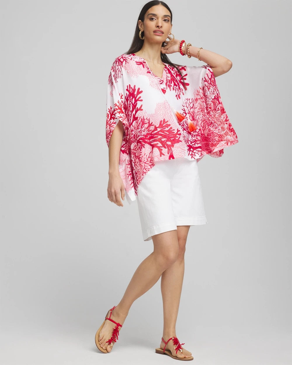 Chico's Sale | Coral Reef Motif Poncho