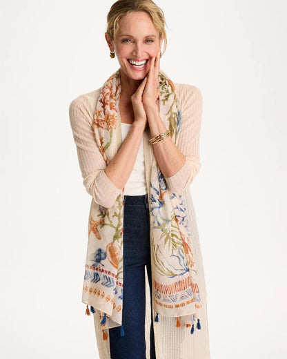 Chico's Top Pick | Sea Life Tassel Oblong Scarf