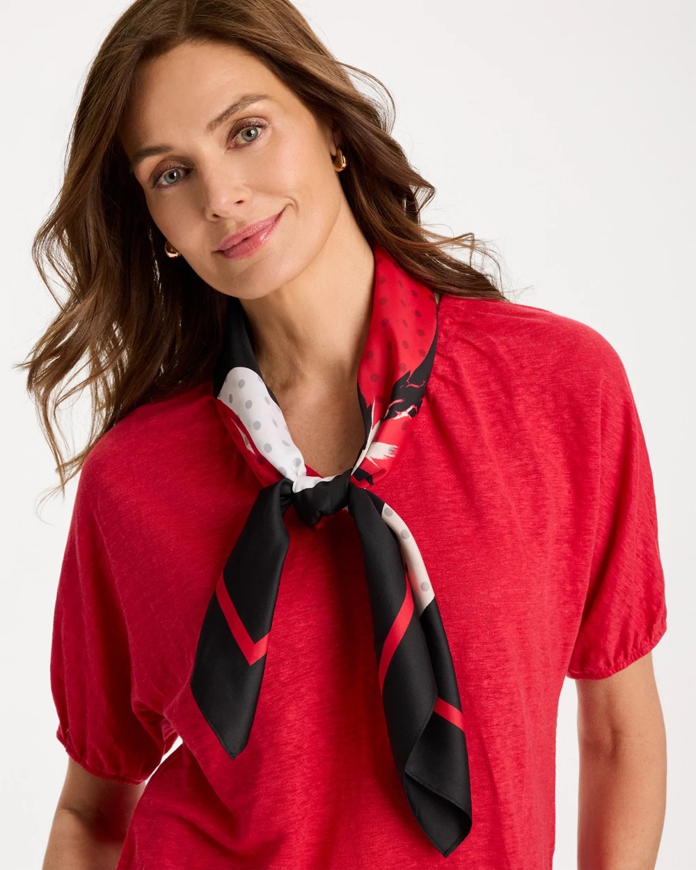 Chico's Customer Favorite | Polka Dot Floral Square Scarf