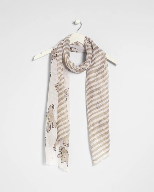 Chico's Classic | Striped Floral Oblong Scarf