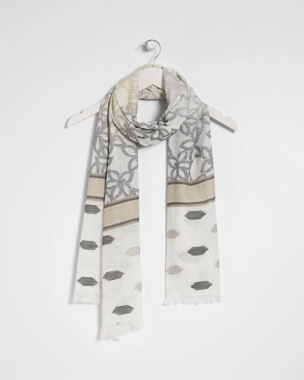 Chico's Best Price | Neutral Paisley Polka Dot Oblong Scarf