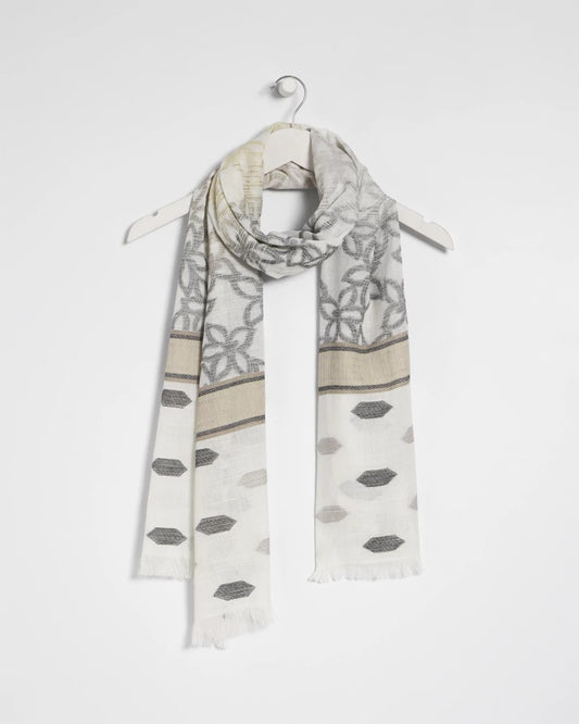 Chico's Best Price | Neutral Paisley Polka Dot Oblong Scarf