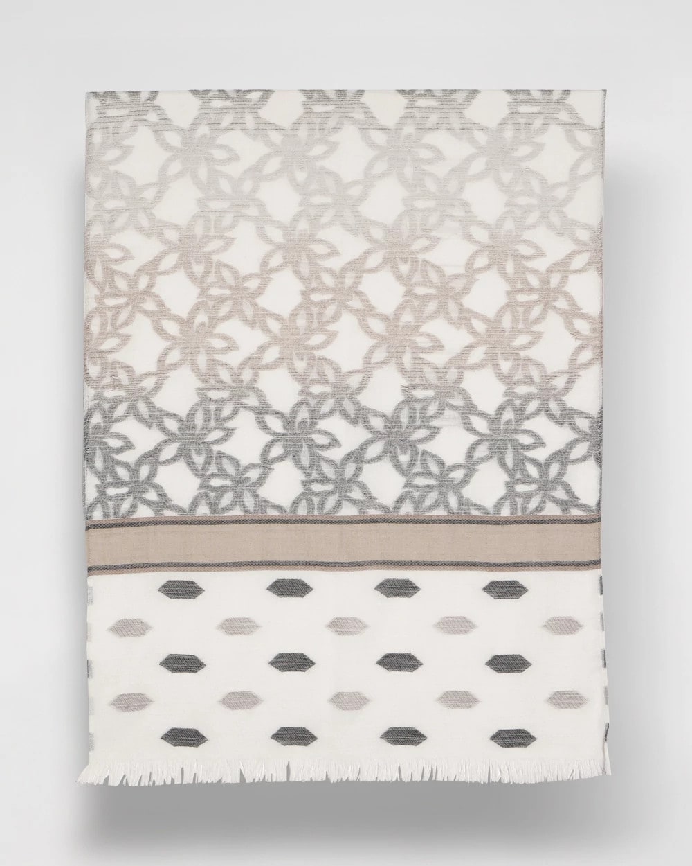 Chico's Best Price | Neutral Paisley Polka Dot Oblong Scarf