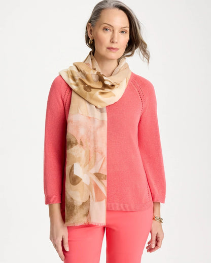 Chico's Popular | Neutral Floral Oblong Scarf