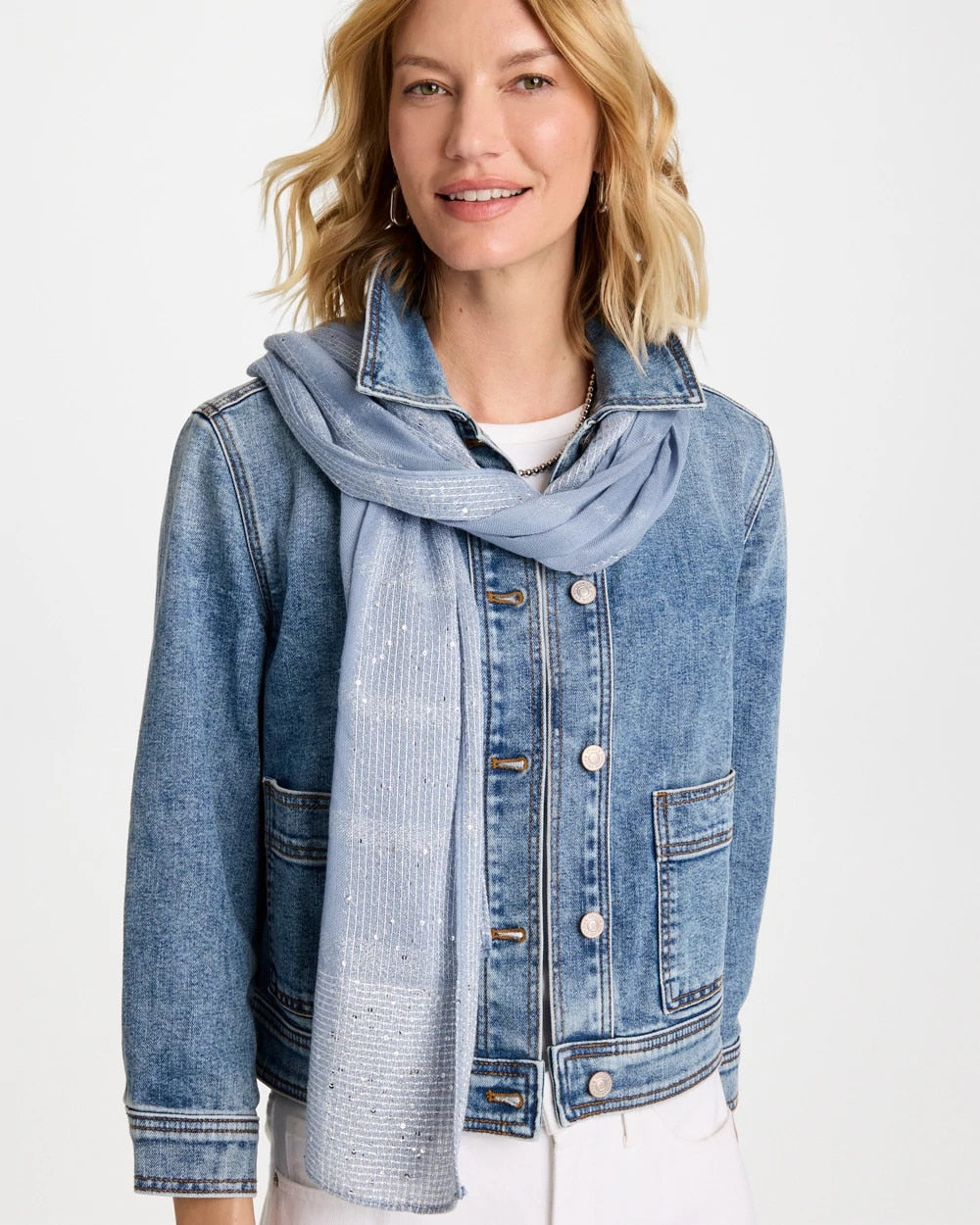 Chico's Top Pick | Lurex Trim Oblong Scarf