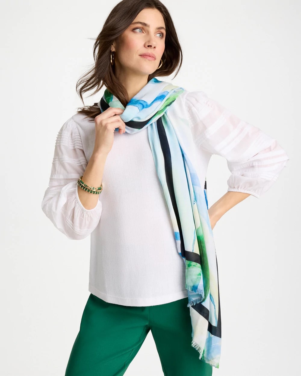 Chico's New | Blooming Brush Oblong Scarf